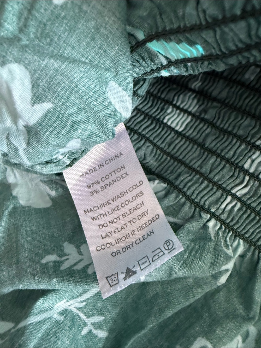 NWOT Hill House The Paz Emerald Floral Smocked Peplum Top - Picture 4 of 6